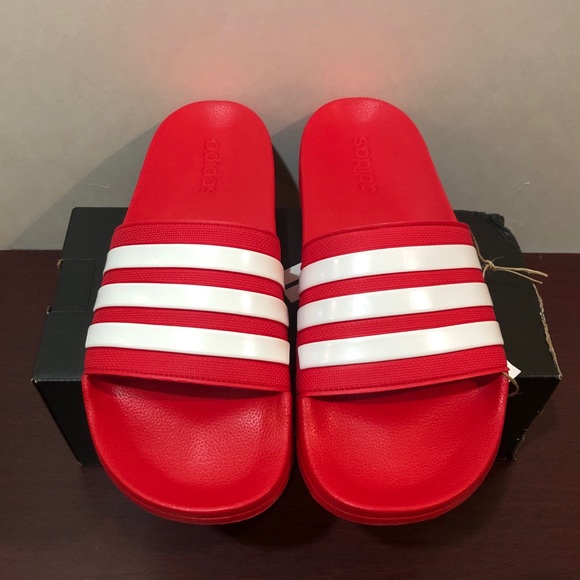 Adidas Adilette Shower, Red & White, Various Sizes - Picture 1 of 7